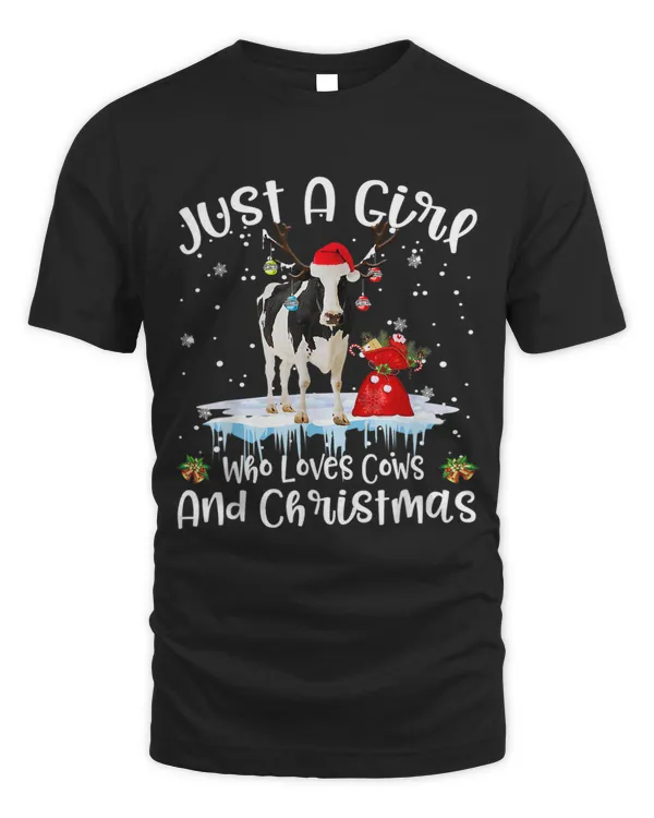 Just A Girl Who Loves Cows And Christmas Ugly Sweater 110