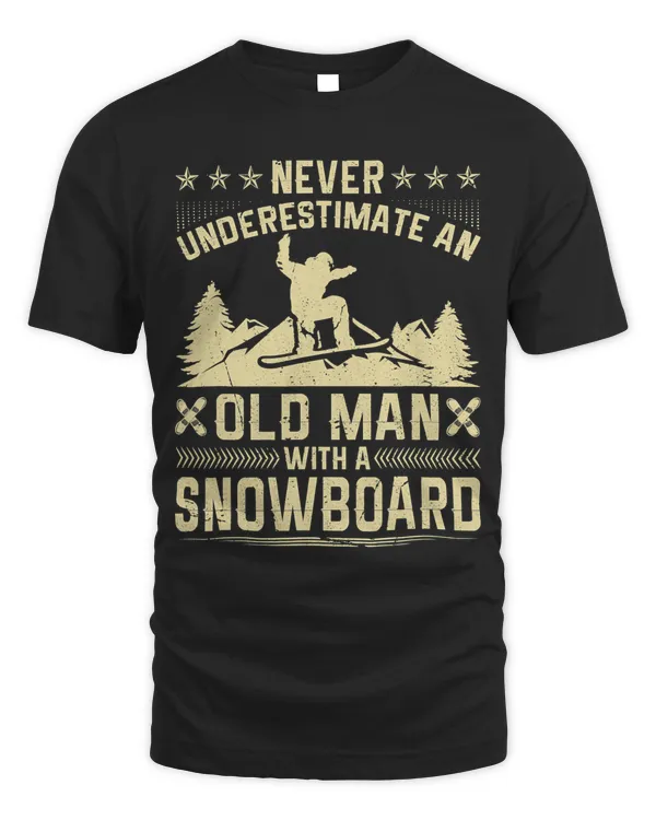 Mens Never Underestimate An Old Man with a Snowboard 434