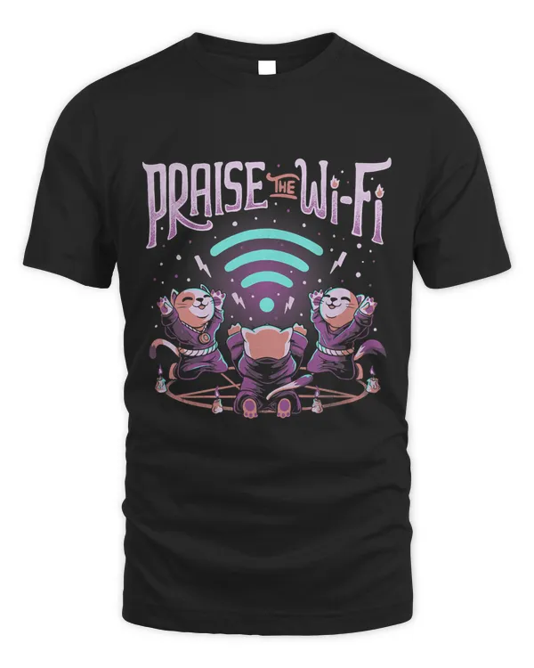 Praise the Wifi Funny Evil Technology Lovers Cute Cat651