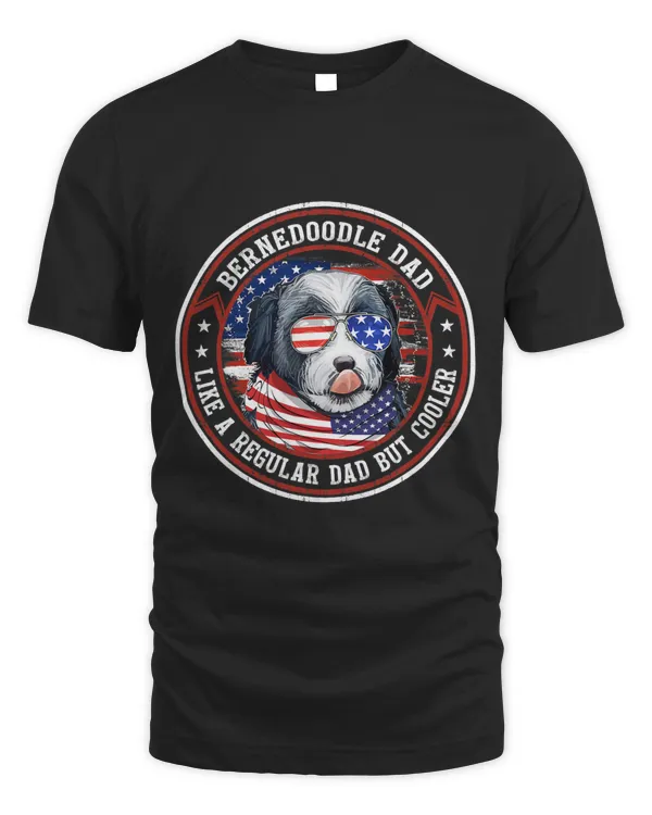 American Flag 4th of July Bernedoodle Dad Like a Regular Dad