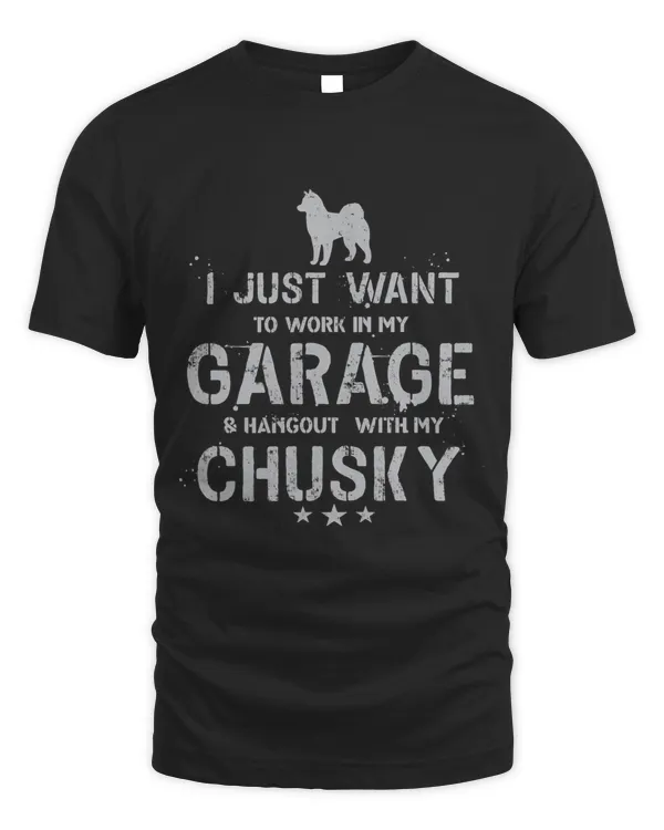 Funny Chusky Dad Garage Men Hang