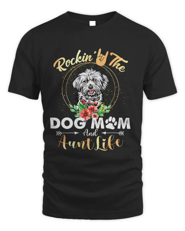 Rockin The Dog Mom Aunt Life Lhasa Apso Womens Funny
