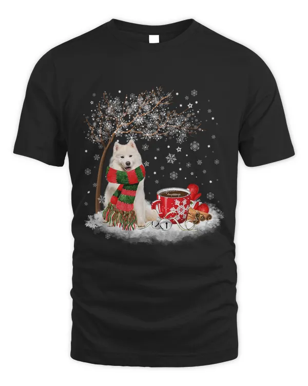 Samoyed Dog In The Snow Christmas Winter Xmas Tree 144