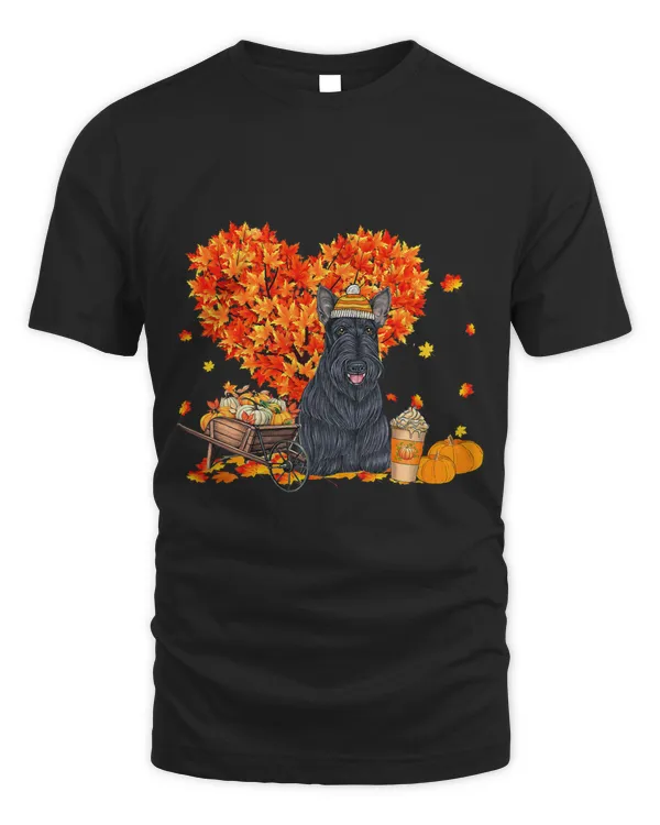 Scottish Terrier Autumn Tree Fall Leaves Pumpkin Dog Lover 14