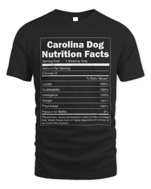 Funny Nutrition Facts Pet Dog Design Carolina Dog