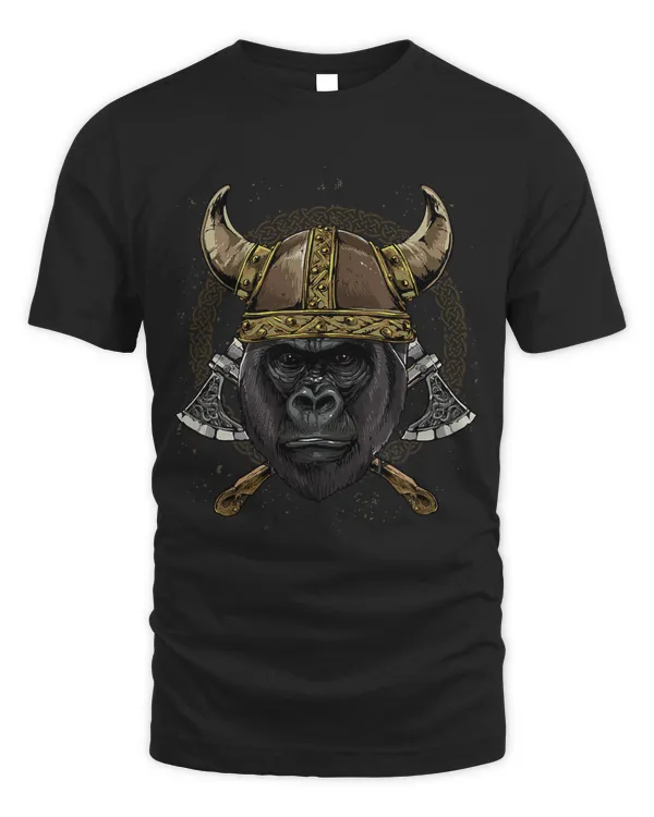 Viking Gorilla with Viking Helmet Mjolnir Axes 110