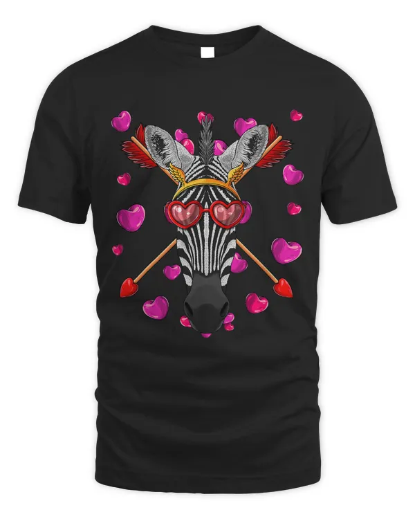 Zebra Valentines Day Animal Face Heart Zebra Love Arrows