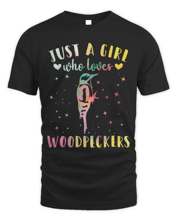 Just a Girl Who Loves Woodpeckers Watercolor Woodpecker Wome 193