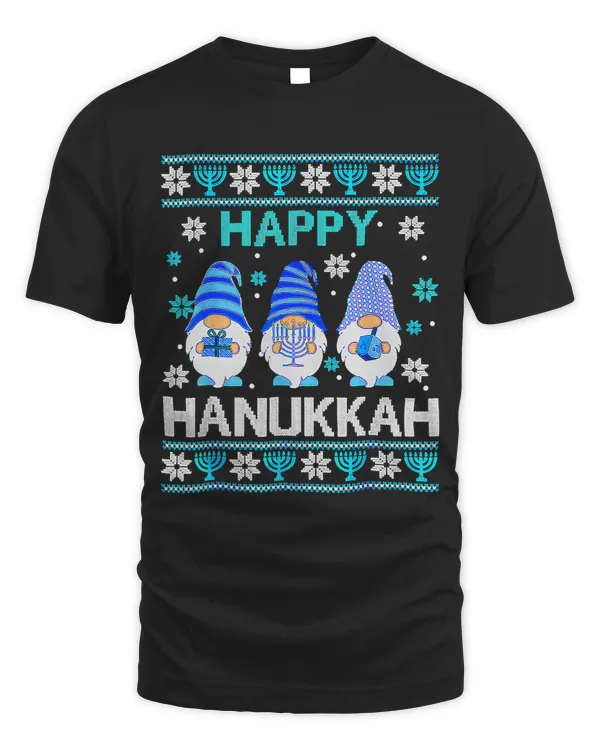 Happy Hanukkah Gnome Gnomies Menorah Pajama Ugly212