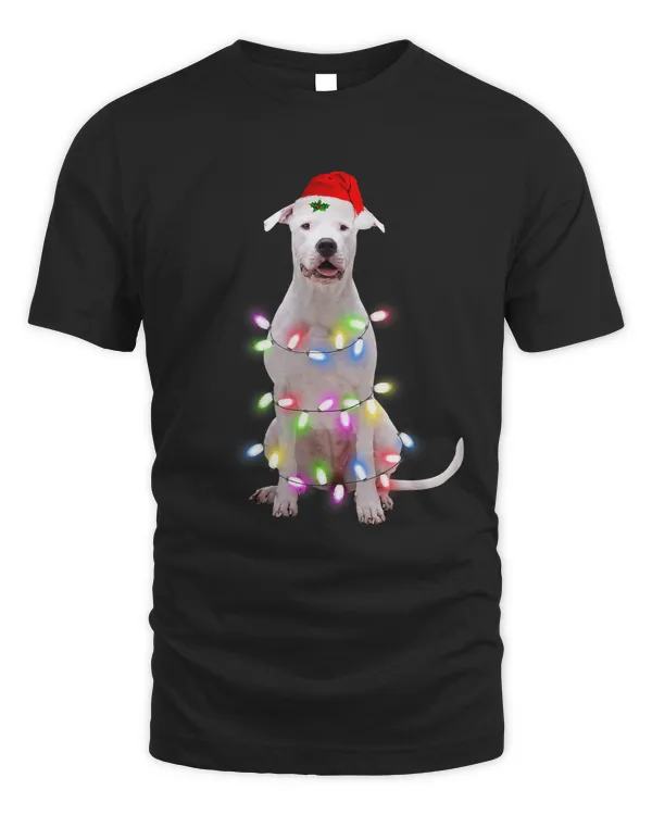 Dogo Argentino dog Santa Christmas Tree Lights Xmas Boys Dog106