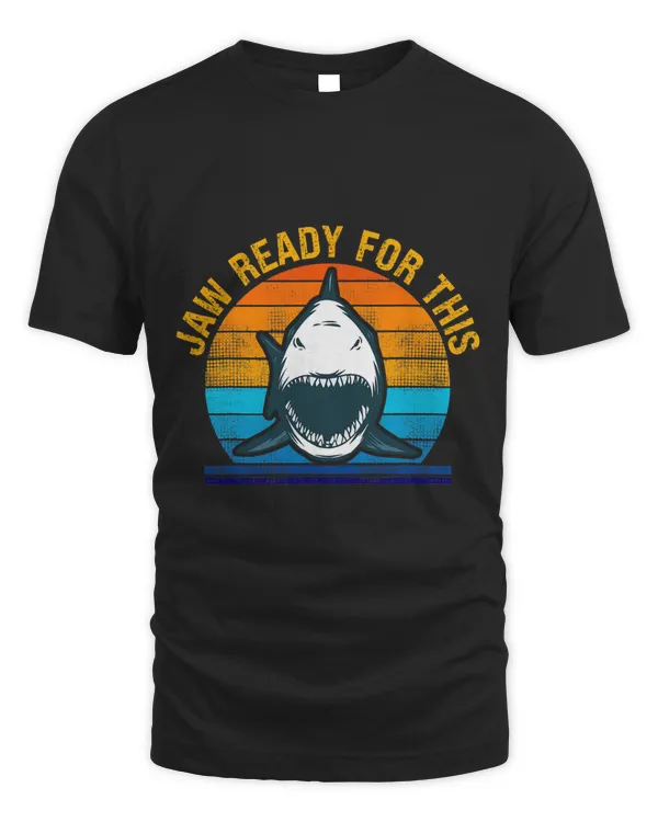 Funny Jaw Ready For This Retro Ocean Animal Shark
