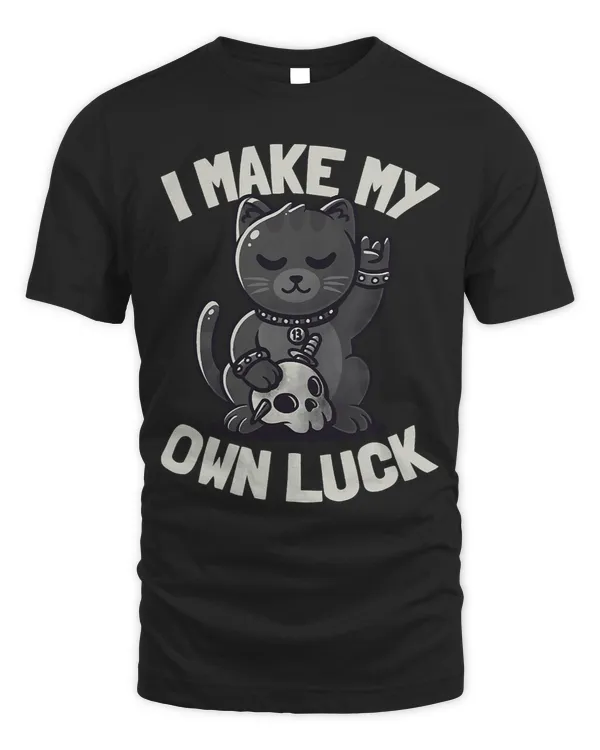 I Make My Own Luck ManekiNeko Funny Punk Cat641