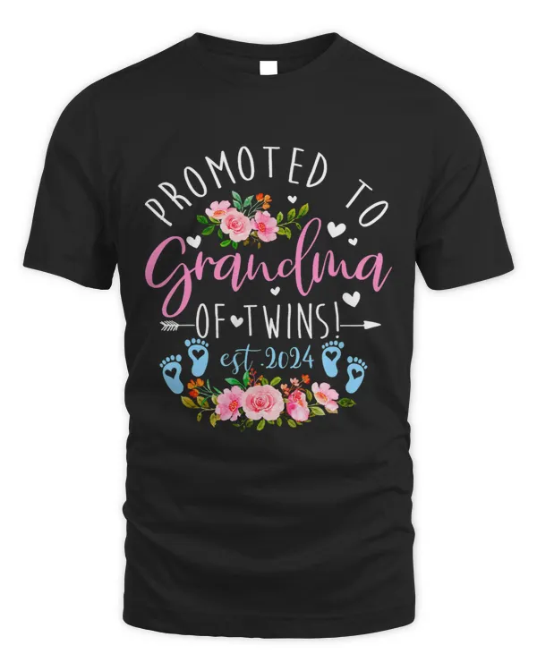Promoted to Grandma of Twins Est 2024 Two Boys Gender Reveal