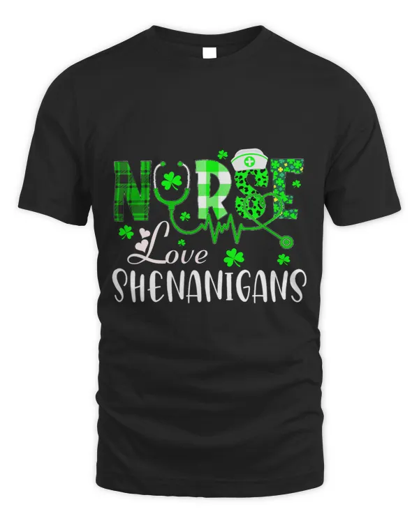 Nurses Love Shenanigans Funny St Patricks Day Lucky Clovers