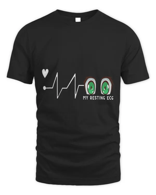 Anime Eyes Heartbeat ECG WavesKawaii Aesthetic Anime Girl