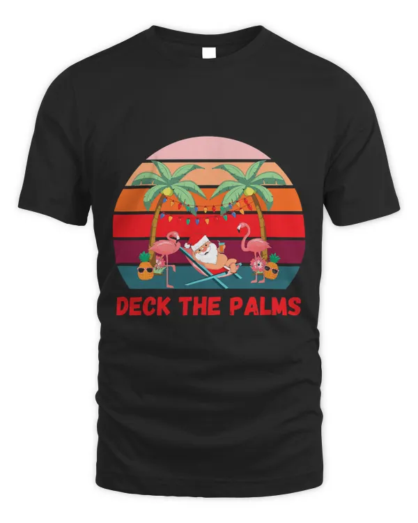 Deck the Palms Christmas in July Santa Drinking a Cocktail 52