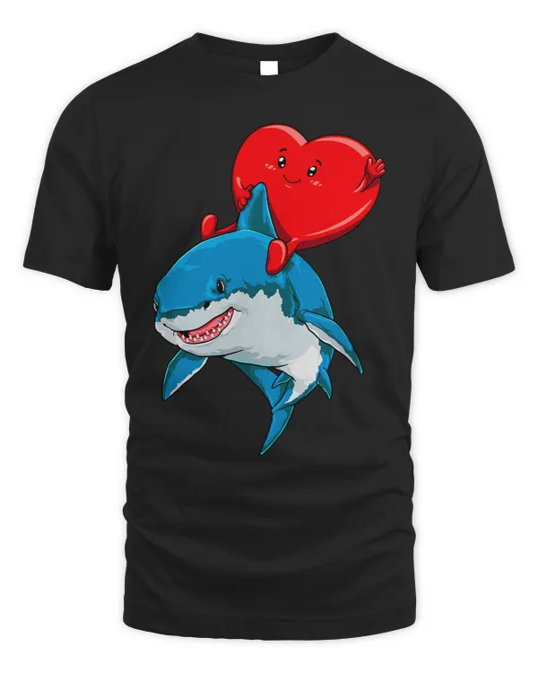 Heart Riding Shark Valentines Day Shark Lovers Shark Fans