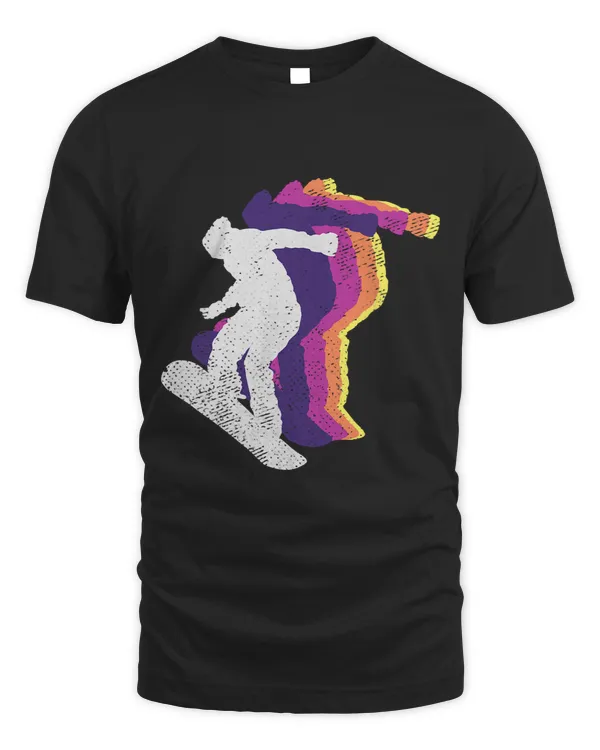 Retro Vintage Snowboarding Colorful Snowboarder 29