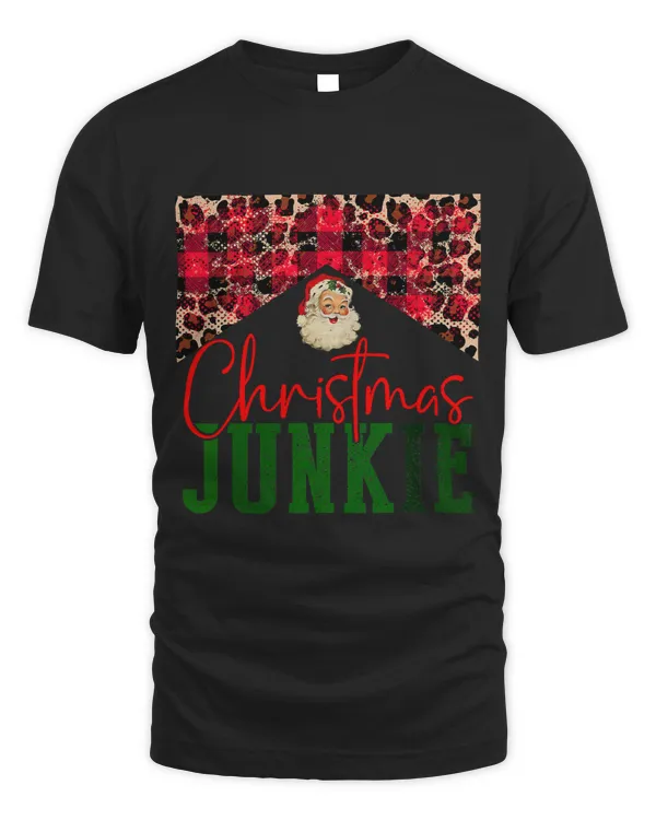 Buffalo Plaid Christmas Junkie Santa Claus Family Christmas 28