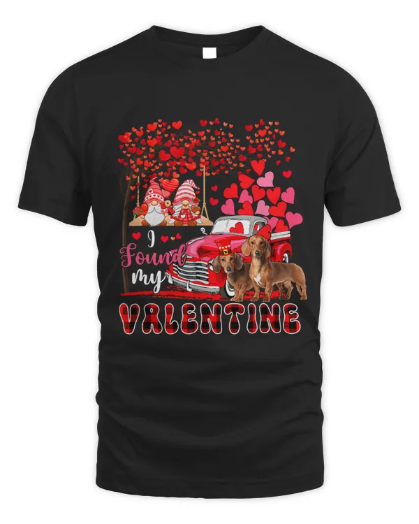 I Found Valentine Two Cute Dachshunds Couple Gnomes Pickup