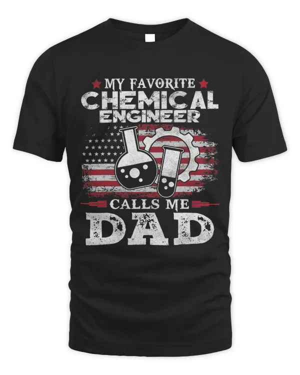 Mens Chemical Engineer Calls Me Dad USA Flag Fathers Day
