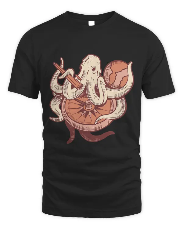 Octopus with Earth Realistic Octopus Animal Lover Artistic