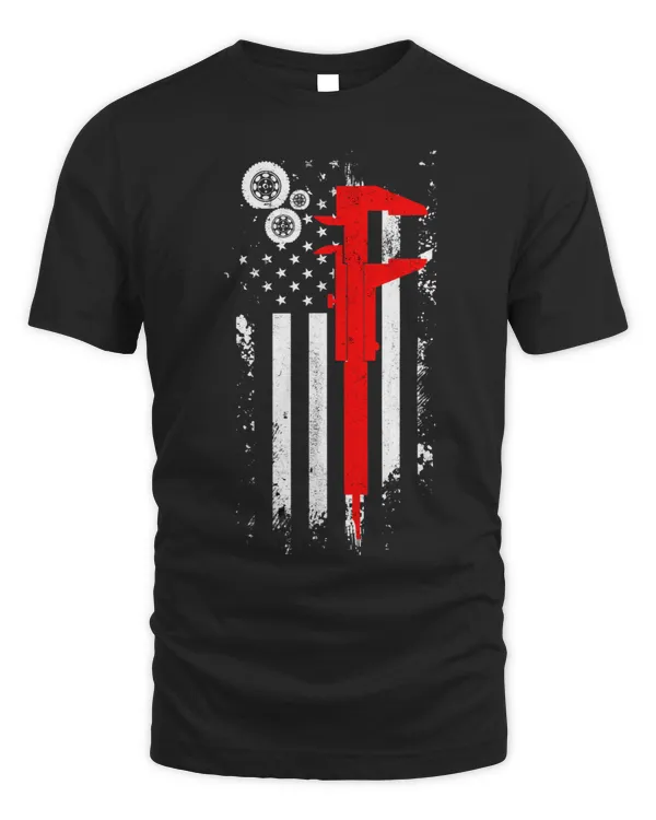 Machinist Vintage American Flag Operator Engineer Machinist