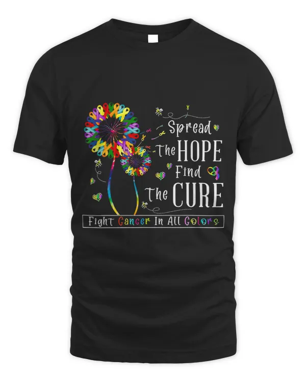 Fight cancer in all and every color ribbons flower heart