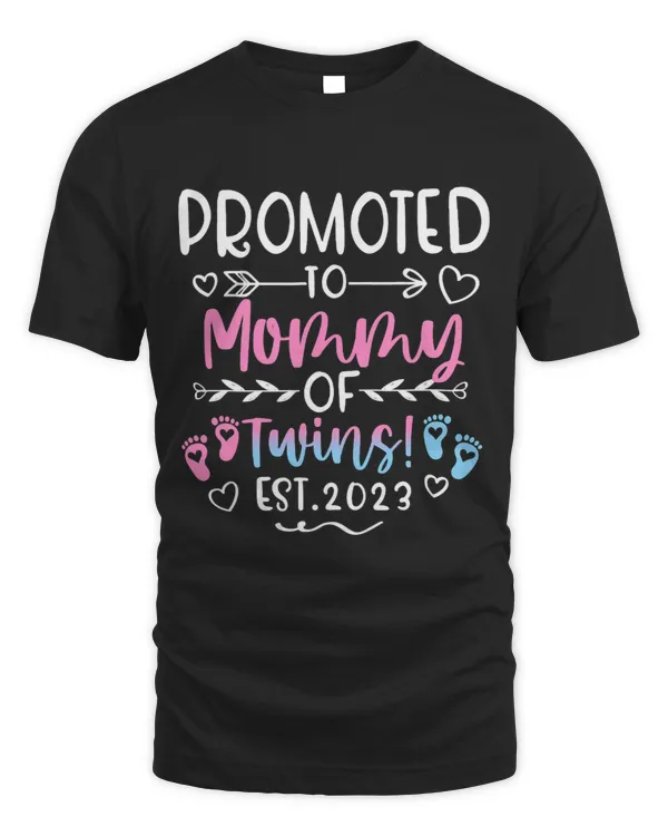 Promoted to Mommy of Twins Est 2023 Girl Boy Gender Reveal