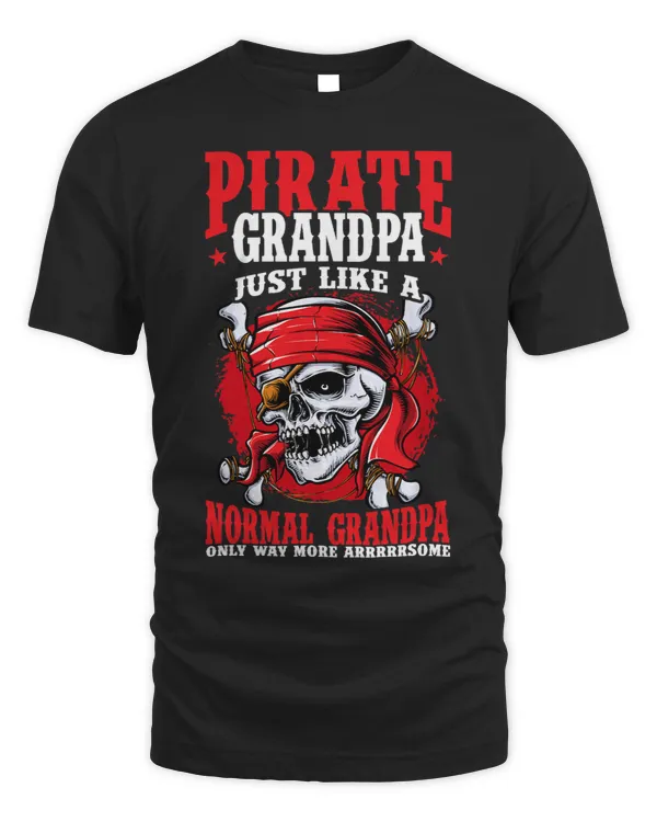 Mens Funny Pirate Shirt Grandpa Jolly Roger Freebooter 331