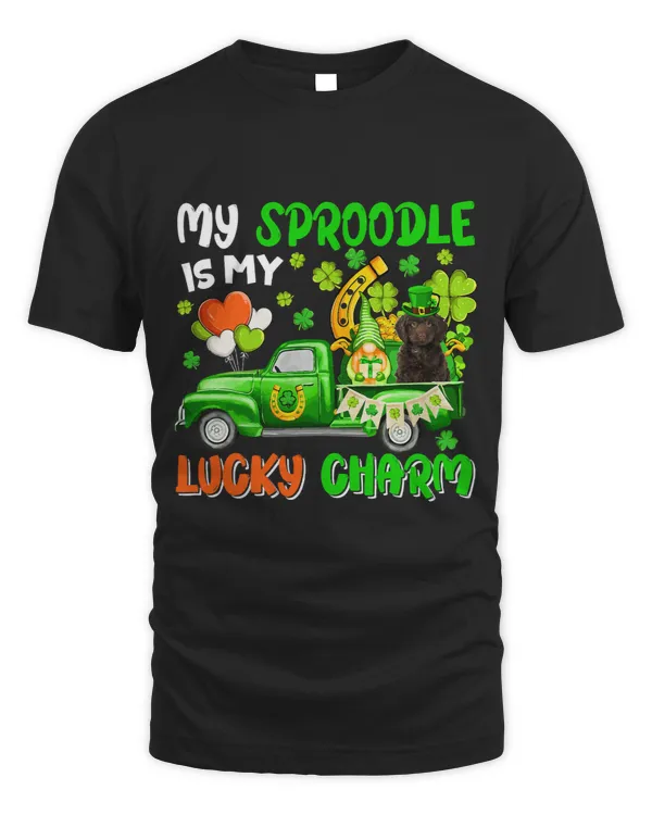 My Sproodle Is My Lucky Charm Patricks Day Gnome And Dog