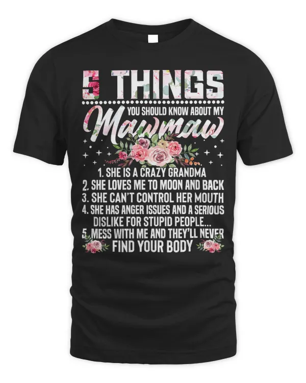 Mother Grandma Funny 5 Things About My Mawmaw Grandma Mothers Day 36 Mom Grandmother