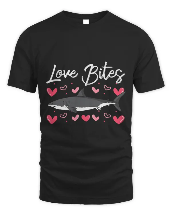 Love Bites Shark Valentines Day Hearts Day Sea Animal Ocean