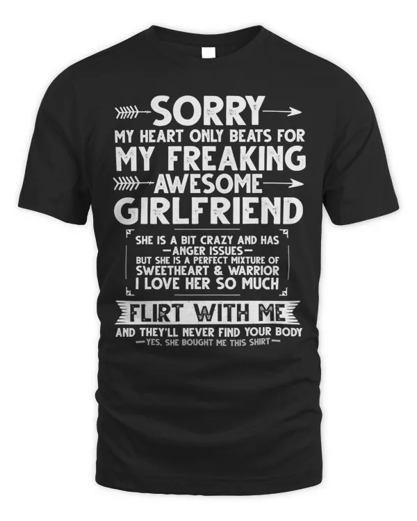 Husband Family Wife I Love My Crazy Girlfriend Funny Sorry My Heart Only Beats Couple