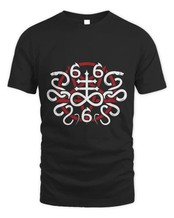 Leviathan Cross with Snakes Pentagram and Satanic 666