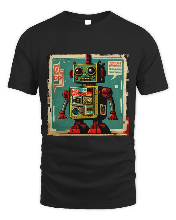 Retro robot sci fi geek 80s 90s vintage aesthetic graphic