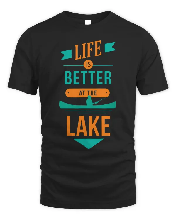 Life Is Better At the Lake Cool Fun Cartoon Retro Art