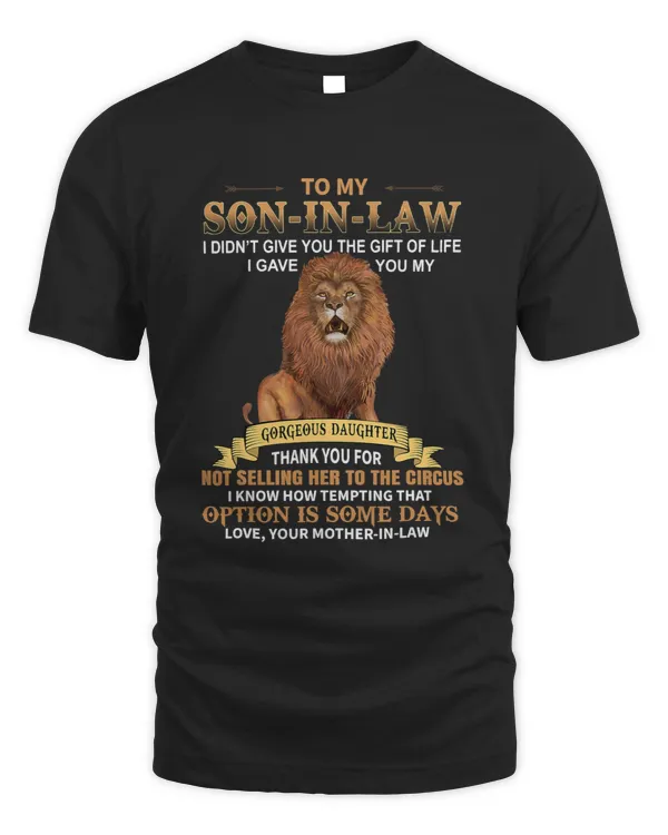 Mens To My SonInLaw Funny From MotherInLaw Thank You