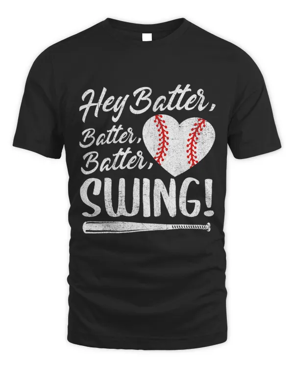 Hey Batter Swing Baseball Heart Mom Cute Womens Mothers Day