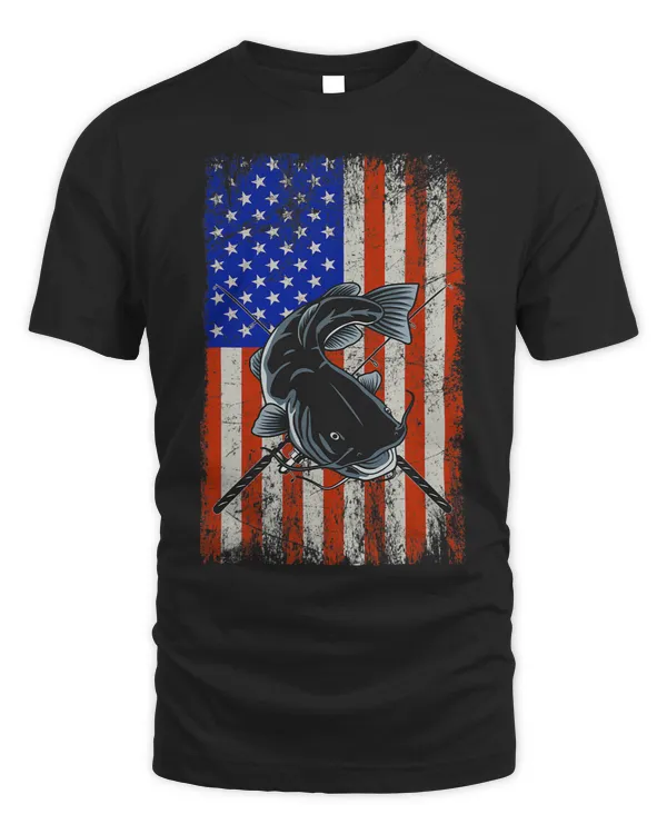 4th of July Fishing USA Flag Catfish Catfishing Patriotic
