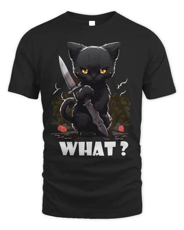 a black cat with a knife what Funny
