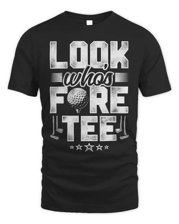 Golf 40Th Birthday Pun Vintage Look Who’S Fore Tee