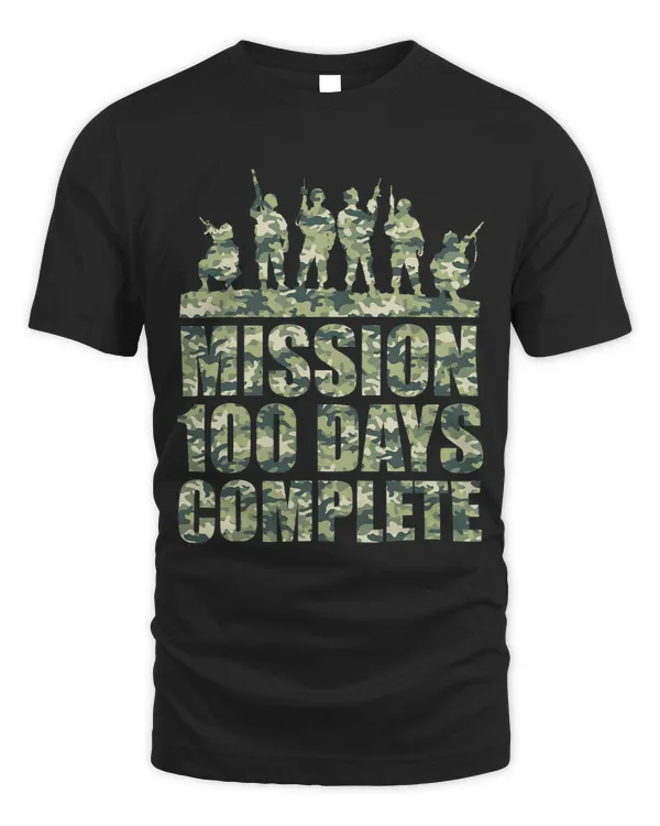 100th Day Of School Shirt Army Military Boys Camo Green
