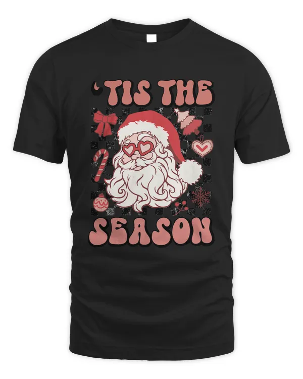 Retro Tis The Season Santa Claus Christmas Family Pajamas 180