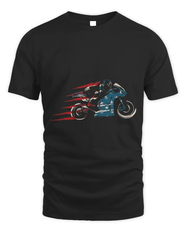 American Flag Super Bike Moto GP 4th of July Dirt Bikers