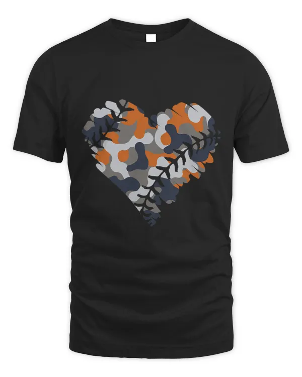 Camo Baseball Heart Tee Met At Gameday Boys Girls Kids
