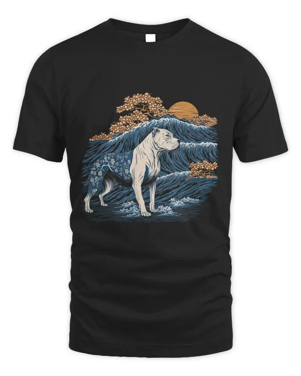Surrealism Japanese Painting Dogo Argentino Dog