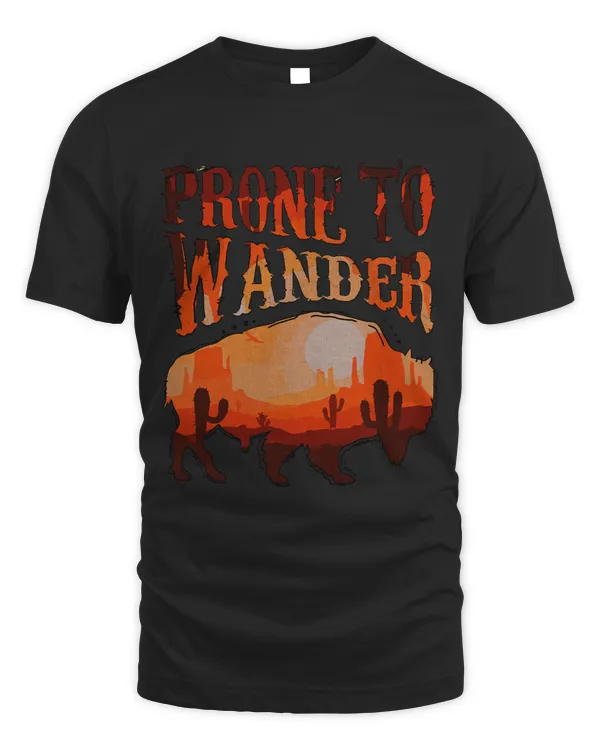 Bison Buffalo Graphic Shirt Western Retro Desert Wildlife