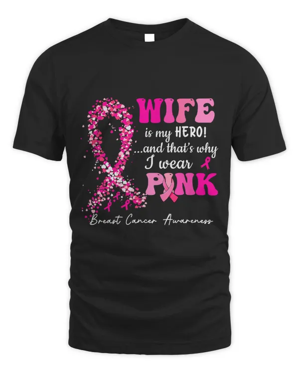 I Wear Pink For My Wife Ribbon Pink Heart Family Support 42