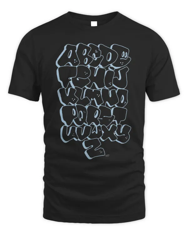 Cool Alphabet Graffiti Shirt Bubbles Hiphop Tees 90s Tshirt